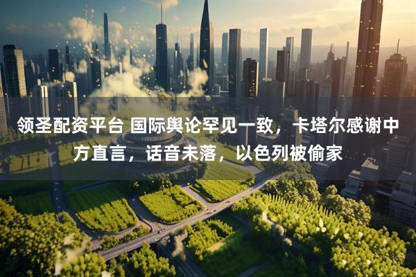 领圣配资平台 国际舆论罕见一致，卡塔尔感谢中方直言，话音未落，以色列被偷家