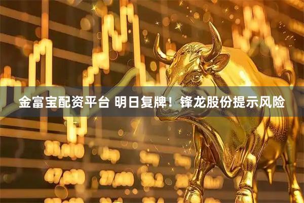 金富宝配资平台 明日复牌！锋龙股份提示风险